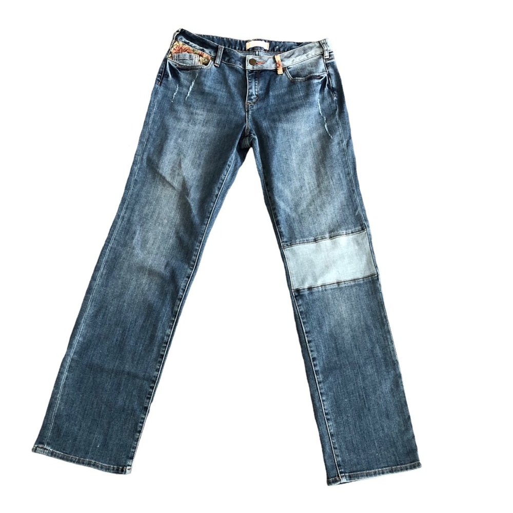 Sundance Wyatt Tapestry Jeans Patchwork Straight leg mid rise woman’s size 29